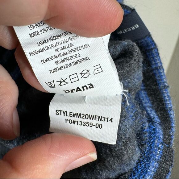 Prana Men’s Owen Crewneck Sweater Pure Blue Stripe Wool Blend Outdoor Cozy XL - Picture 8 of 8